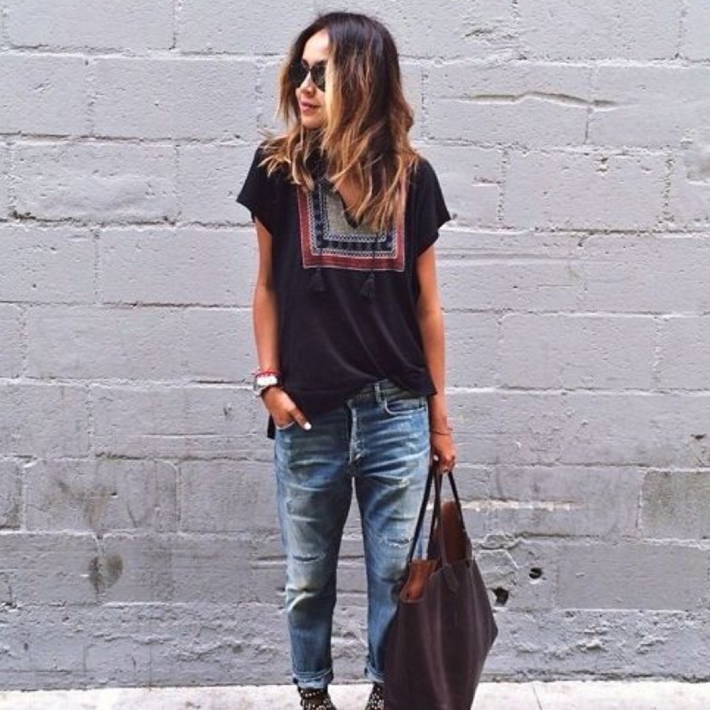 Madewell // embroidered tassel top